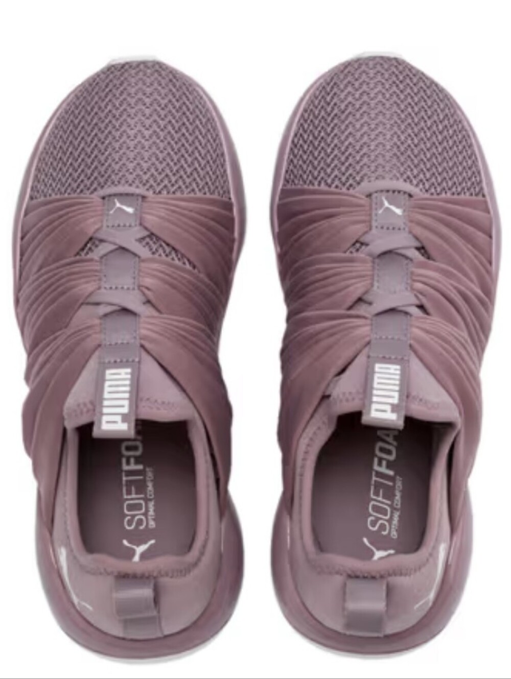 Puma Light Purple Crisscross Elastic Athletic Sneakers – Women’s Slip‑On Comfort